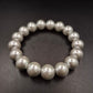 Edles Damen Armband mit grauen Perlen – Klassischer Glanz & Elastisch