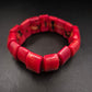 Farbenfrohes Damen Armband – Rote Stein-Optik im modernen Block-Design