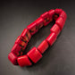 Farbenfrohes Damen Armband – Rote Stein-Optik im modernen Block-Design