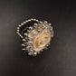 Titel Breiter Damen Ring in Mesh-Optik – Goldfarbenes Vintage Statement