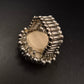 Titel Breiter Damen Ring in Mesh-Optik – Goldfarbenes Vintage Statement