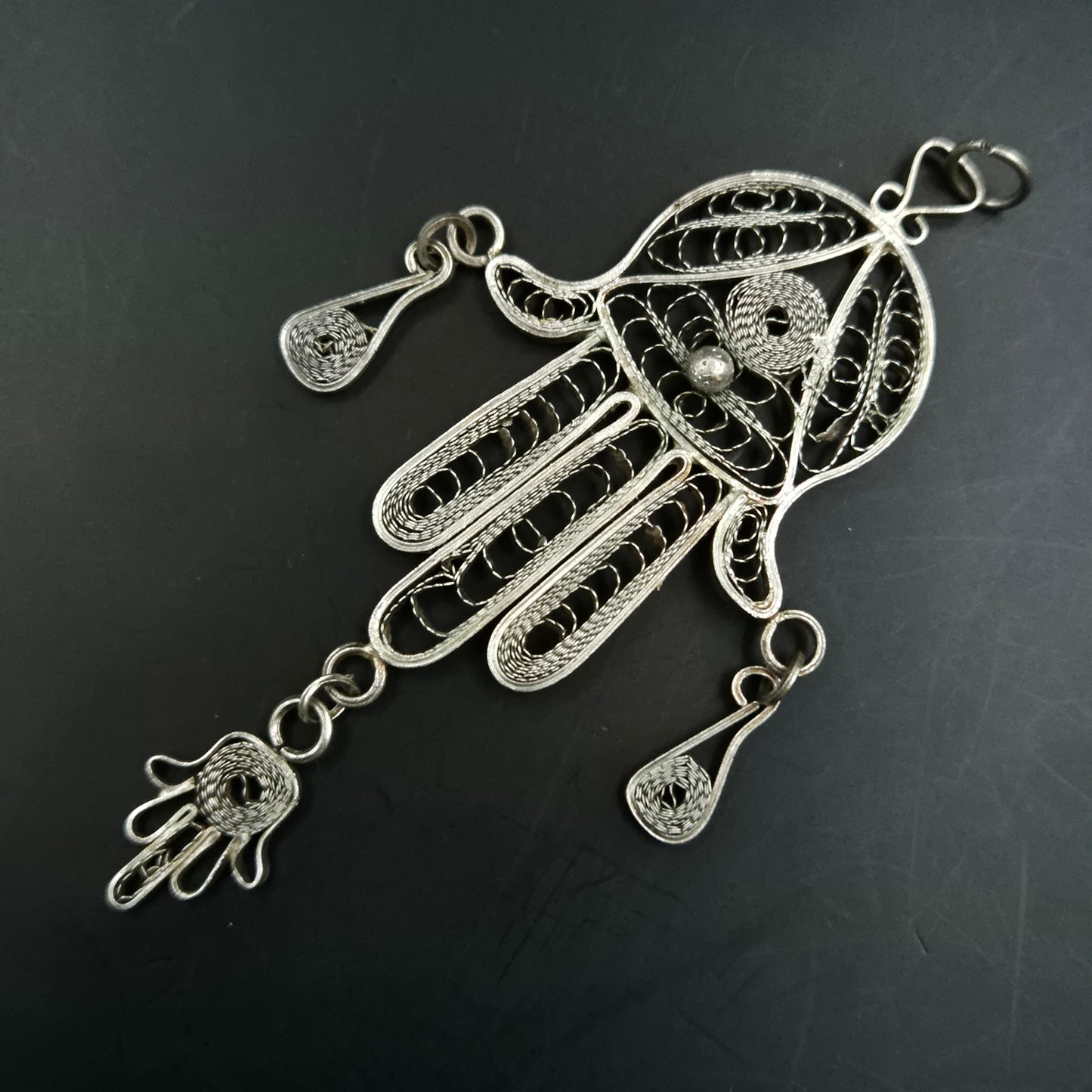 Großer Hamsa Anhänger – Filigranes Design „Hand der Fatima“