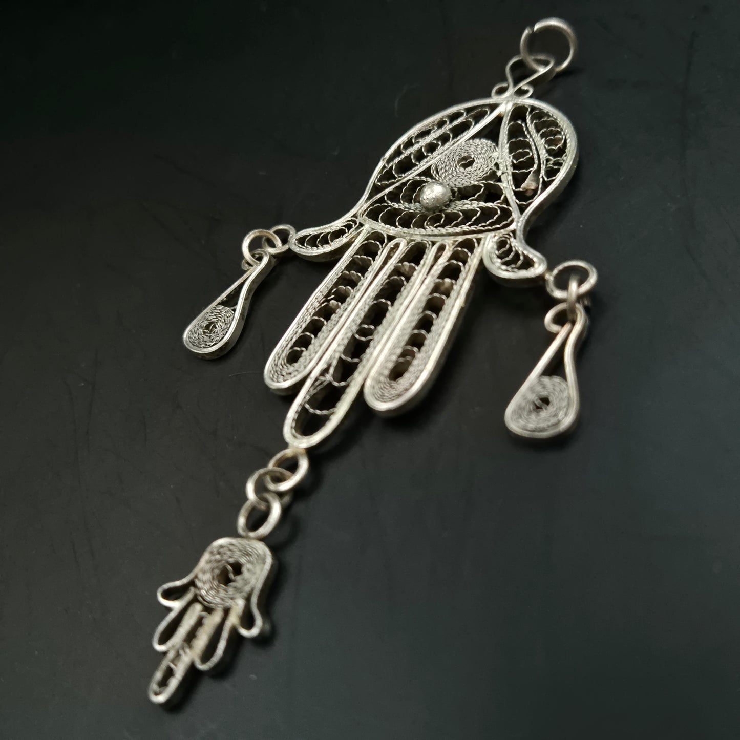 Großer Hamsa Anhänger – Filigranes Design „Hand der Fatima“