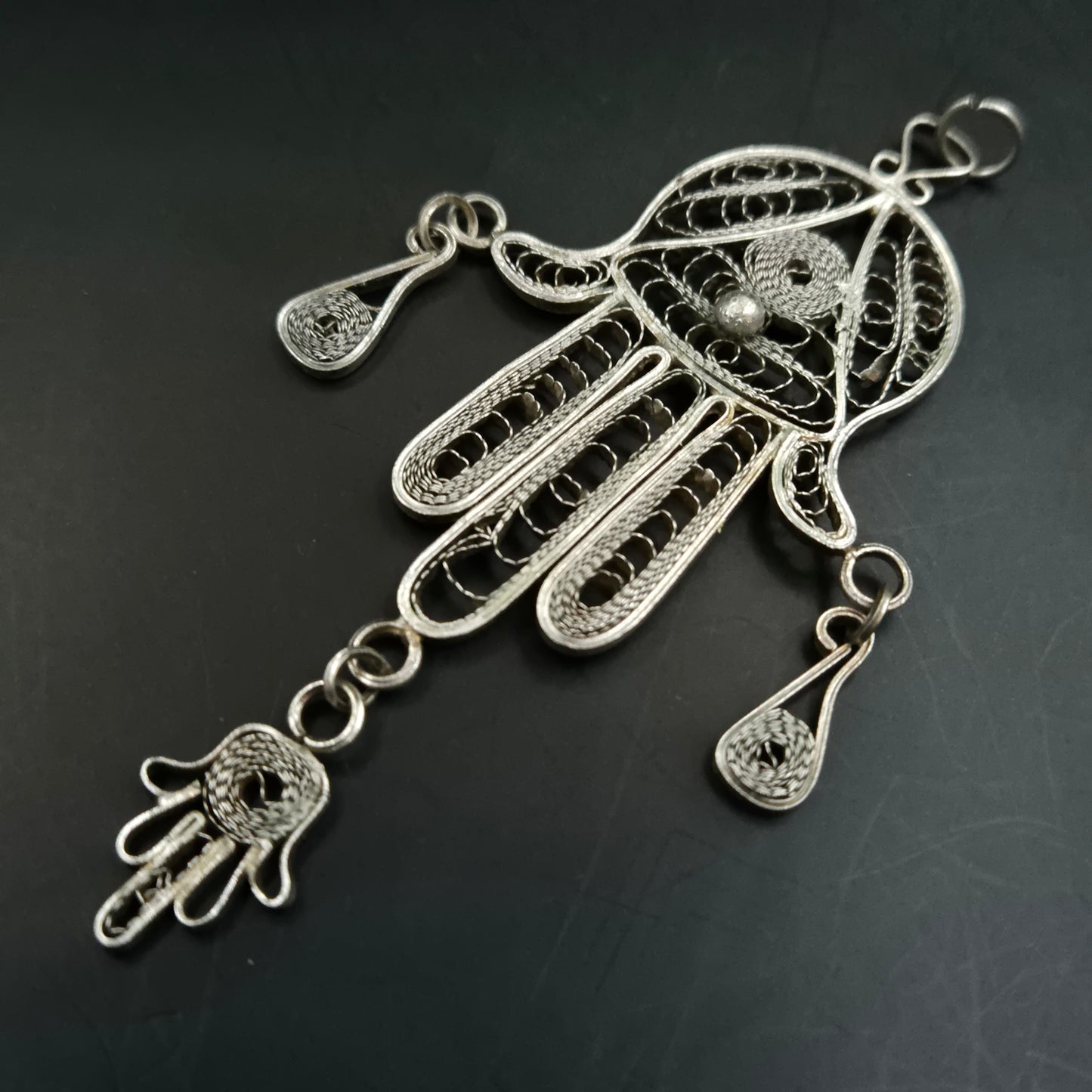 Großer Hamsa Anhänger – Filigranes Design „Hand der Fatima“