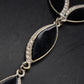 Edle Damen Kette mit schwarzen Elementen – Modernes Design in Silberoptik
