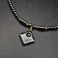 Elegante Hämatit Damen Kette – Geometrischer Anhänger in Anthrazit