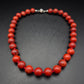 Elegante Rote Korallen Kette – Klassische Perlen Halskette mit Silberverschluss