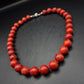 Elegante Rote Korallen Kette – Klassische Perlen Halskette mit Silberverschluss
