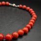 Elegante Rote Korallen Kette – Klassische Perlen Halskette mit Silberverschluss