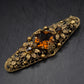 Antike Filigran Brosche mit Bernstein-Optik – Vintage Schmuck