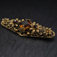 Antike Filigran Brosche mit Bernstein-Optik – Vintage Schmuck