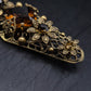 Antike Filigran Brosche mit Bernstein-Optik – Vintage Schmuck