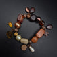 Stilvolles Damen Armband – Erdtöne mit Goldfluss und Charms