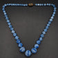 Elegante Vintage Damen Kette – Blau marmorierte Perlen im Art-Déco-Stil