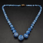 Elegante Vintage Damen Kette – Blau marmorierte Perlen im Art-Déco-Stil