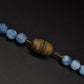 Elegante Vintage Damen Kette – Blau marmorierte Perlen im Art-Déco-Stil