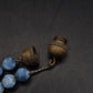 Elegante Vintage Damen Kette – Blau marmorierte Perlen im Art-Déco-Stil