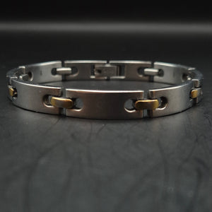 Modernes Rochet Herren Armband – Edelstahl mit Gold-Akzenten