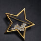 Elegante Stern Brosche in Gold-Optik mit Strassbesatz – Funkelndes Accessoire
