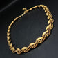 Elegante Goldene Damen Kette mit Roten Steinen – Vintage Blatt Design