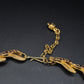 Elegante Goldene Damen Kette mit Roten Steinen – Vintage Blatt Design