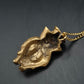 Antike Pre-Columbian Style Figur Anhänger Kette – Goldfarbenes Ethno Design