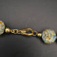 Elegante Mosaik-Perlen Kette – Schimmerndes Design in Blau und Gold