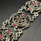 Antikes Silber Armband – Filigranes Design mit korallenroten Akzenten