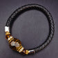 Stilvolles Tigerauge Herren Armband – Geflochtenes Design in Schwarz