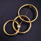 Elegante Brosche mit ineinandergreifenden Ringen – Goldfarbenes Vintage Design