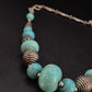 Exotische Türkis Statement Kette – Boho Stil mit Silberfarbenen Akzenten
