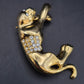 Elegante Panther Brosche – Goldfarben mit funkelndem Steinbesatz