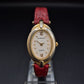 Elegante Luc Desroches Damen Uhr – Ovales Design mit rotem Lederarmband