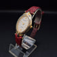 Elegante Luc Desroches Damen Uhr – Ovales Design mit rotem Lederarmband