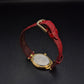 Elegante Luc Desroches Damen Uhr – Ovales Design mit rotem Lederarmband