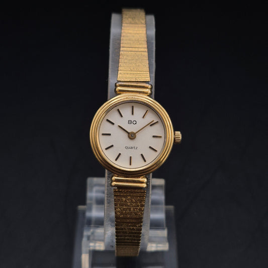 Klassische BQ Damen Uhr Goldfarben – Filigranes Design mit Strukturarmband