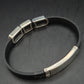 Modernes Herren Armband – Schwarzes Kautschuk mit Tribal-Elementen