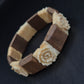 Exotisches Armband mit Rosen-Schnitzereien – Vintage Look in Braun & Natur