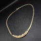 Vintage Gold Ton Snake Chain Halskette – Elegante Strass-Akzente