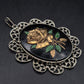 Vintage Medaillon Anhänger Rose – Edles Design in Schwarz & Gold