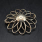 Silberne Vintage Blumen Brosche – Elegantes Florales Design