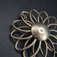 Silberne Vintage Blumen Brosche – Elegantes Florales Design