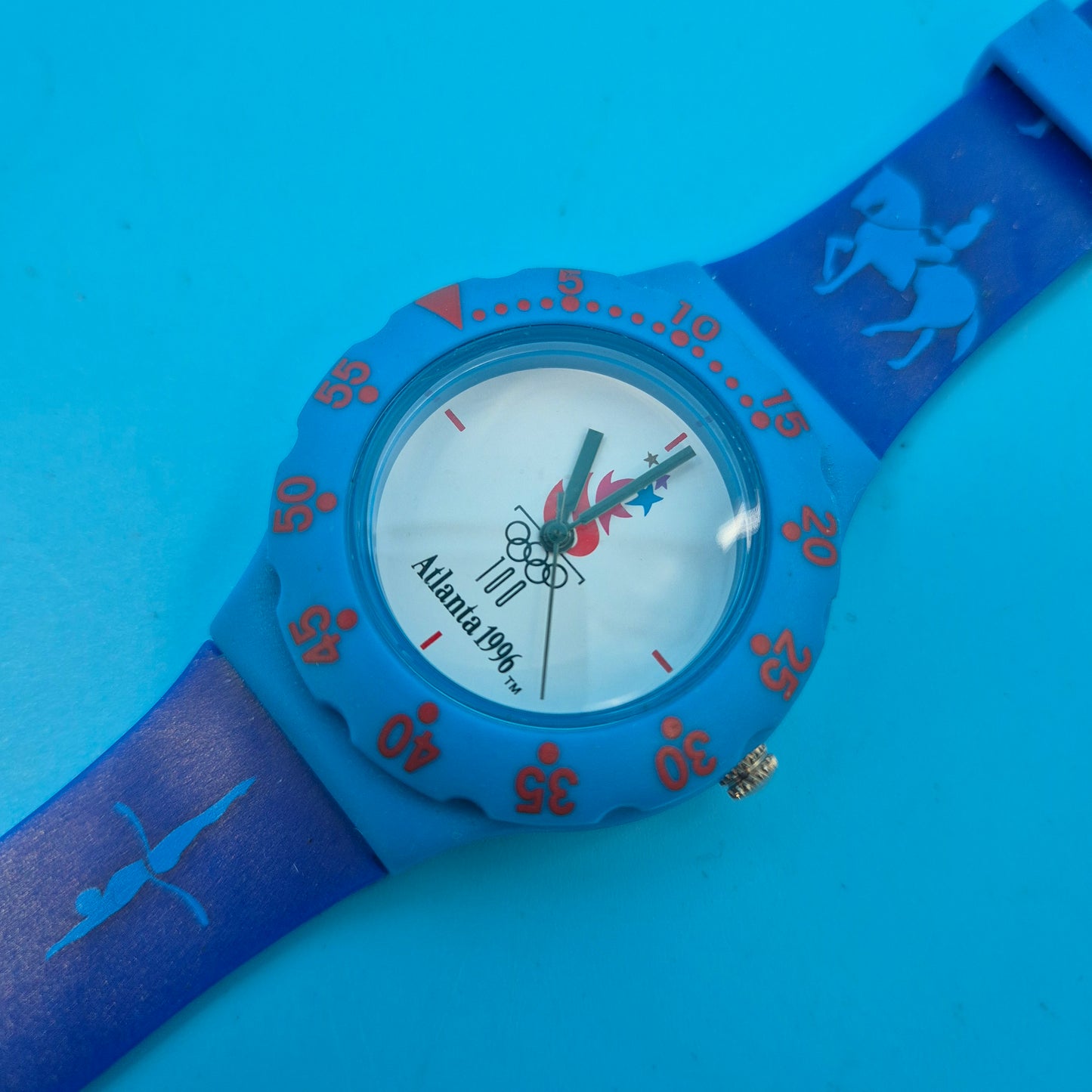 Exklusive McDonald’s Olympia 1996 Atlanta Sammler Uhr – Blaues Retro-Design