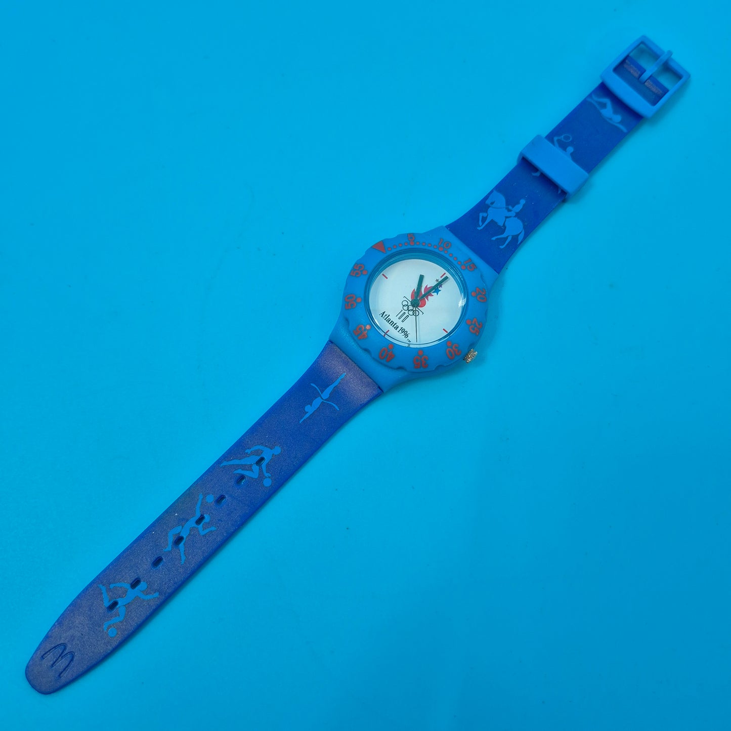 Exklusive McDonald’s Olympia 1996 Atlanta Sammler Uhr – Blaues Retro-Design