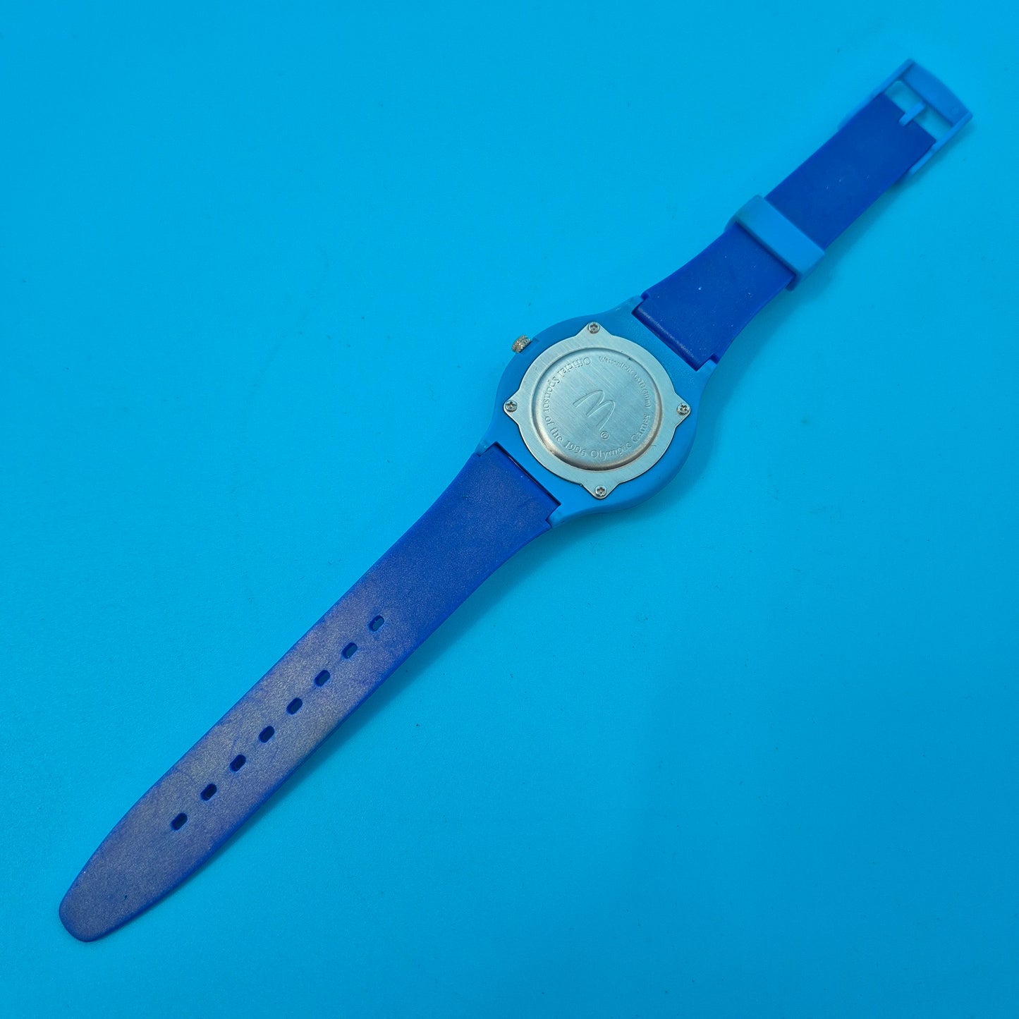Exklusive McDonald’s Olympia 1996 Atlanta Sammler Uhr – Blaues Retro-Design