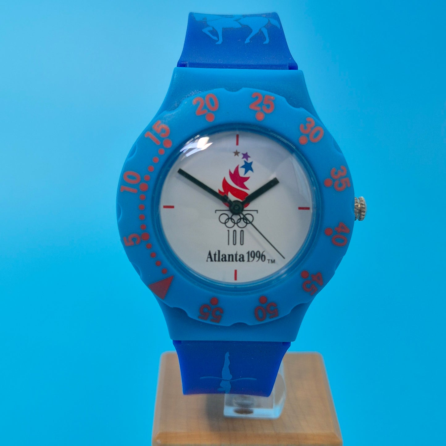 Exklusive McDonald’s Olympia 1996 Atlanta Sammler Uhr – Blaues Retro-Design