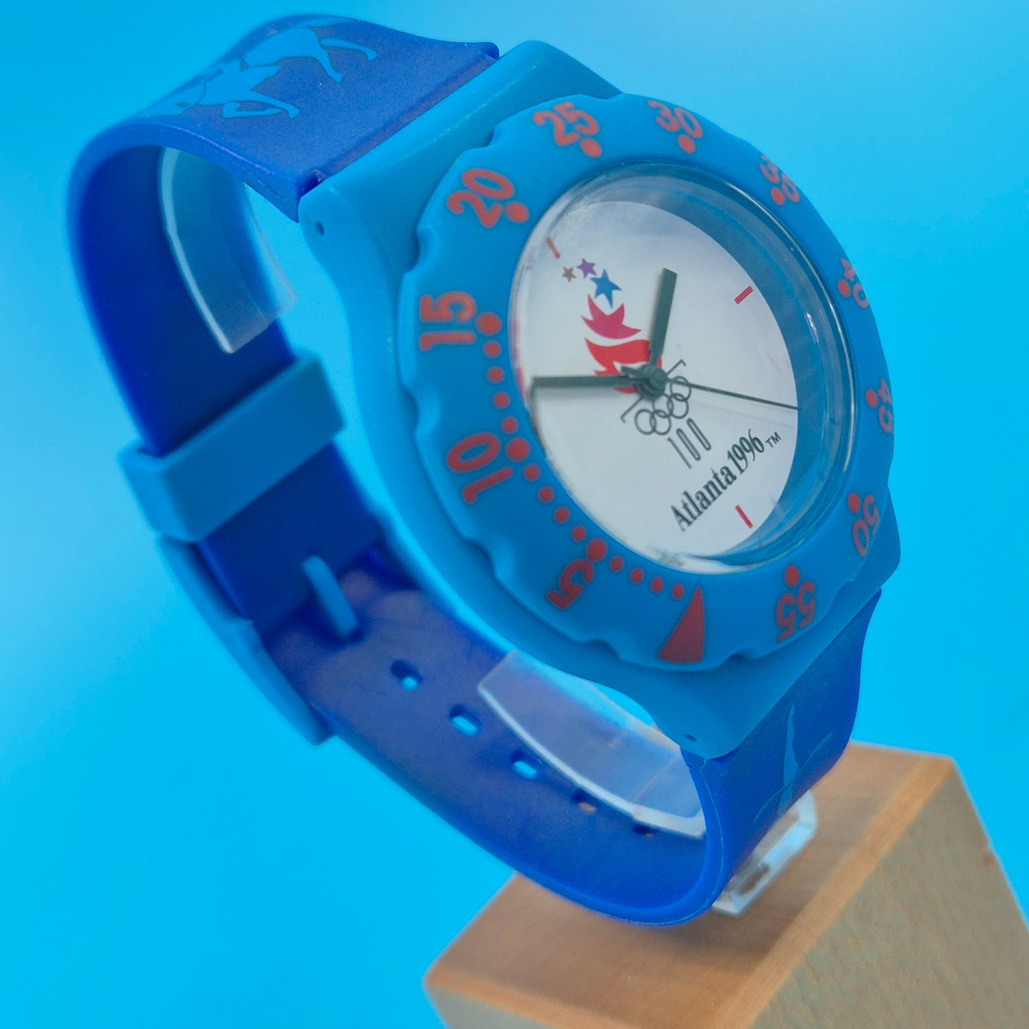 Exklusive McDonald’s Olympia 1996 Atlanta Sammler Uhr – Blaues Retro-Design
