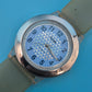 Moderne TCM Damen Uhr – Hellblaues Zifferblatt mit geometrischem Muster