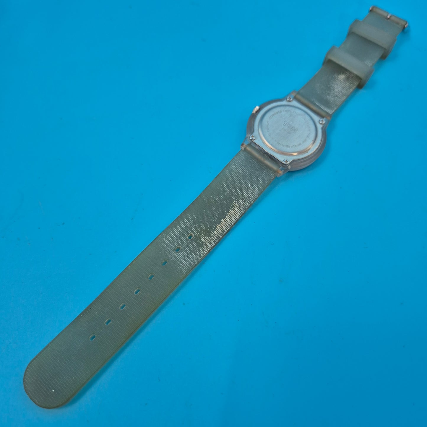 Moderne TCM Damen Uhr – Hellblaues Zifferblatt mit geometrischem Muster