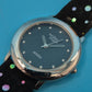 Elegante Modern English Aurora Damen Uhr – Funkelndes Design in Schwarz